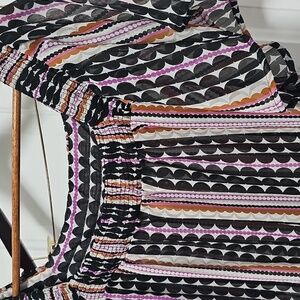 Merona Black and Pink Striped Blouse